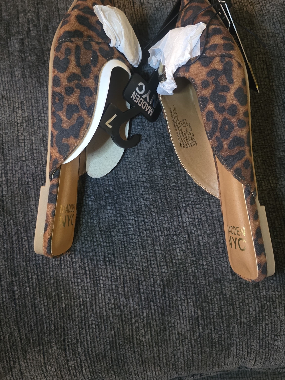 Madden NYC Leopard Print Pointed Toe Mules - Brown SIZE 7 - Picture 4 of 5